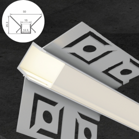 Profilé en aluminium STRIPLINE D'ANGLE PLACO 50X25mm - 2 mètres