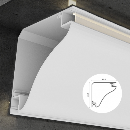 Profilé en aluminium STRIPLINE D'ANGLE 96X96mm - 2 mètres