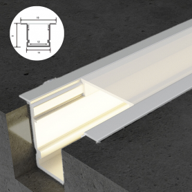 Profilé en aluminium STRIPLINE ENCASTRÉ 14X8mm - 2 mètres