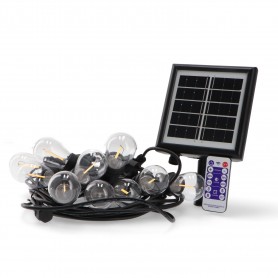 Guirlande Led Solaire extérieure (10 Ampoules E27 incluses) IP65 3W - 3000K