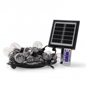 Guirlande Led Solaire extérieure (10 Ampoules E27 incluses) IP65 3W - RGB