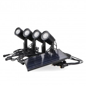 Kit 4 Spots Solaires LED sur piquet Roxi