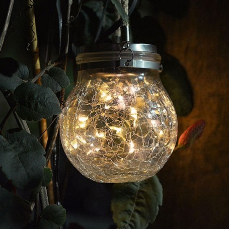 Lampe LED solaire SphereGlass Vintage extérieur