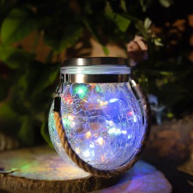 Lampe LED solaire SphereGlass Vintage RGB extérieur
